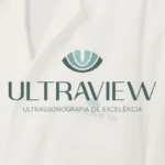 logotipo com fundo desfocado - clínica de ultrassonografia Ultraview - Identidade Visual - Forpub
