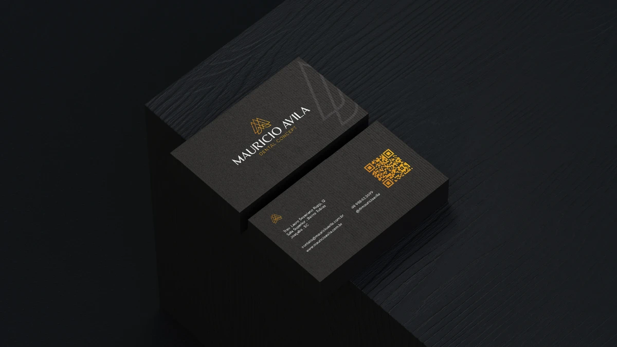 Cartão de Visita impresso identidade visual Mauricio Avila Dental Concept, Joaçaba, Santa Catarina